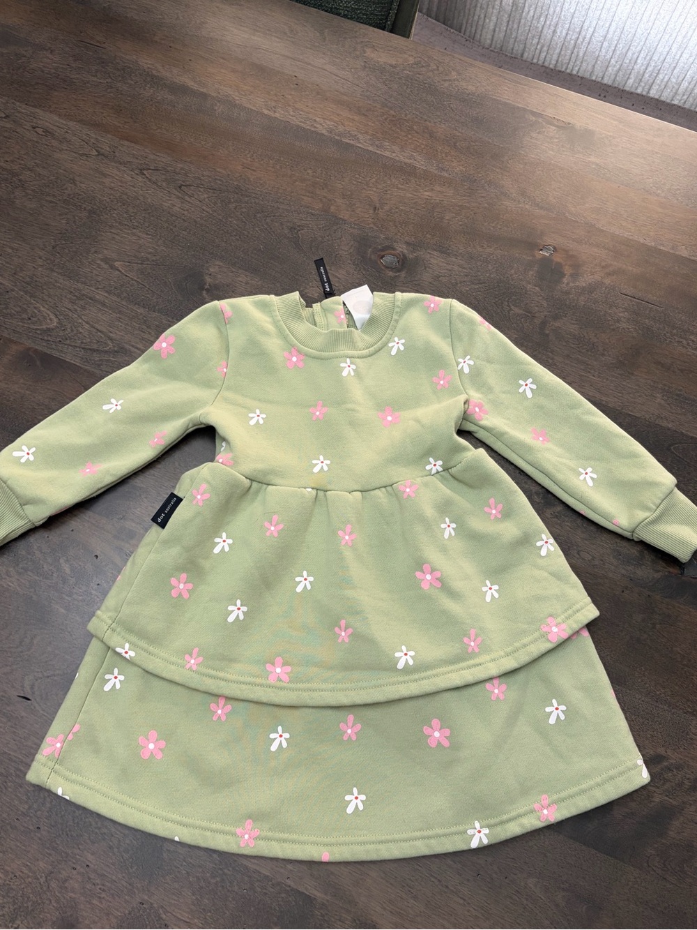 Girls' 2T Green Floral Dress